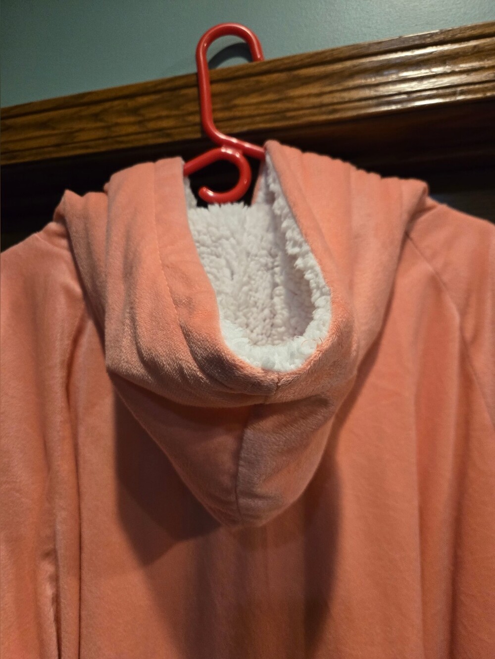 Plush Hooded Lounge Poncho in Soft Pink - Picture 16 of 16